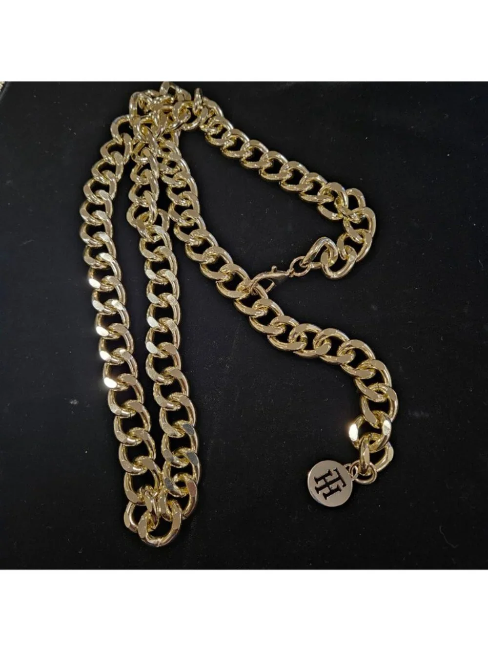 Tommy Hilfiger Gold-Tone Chunky Chain Belt boho chic festival 40